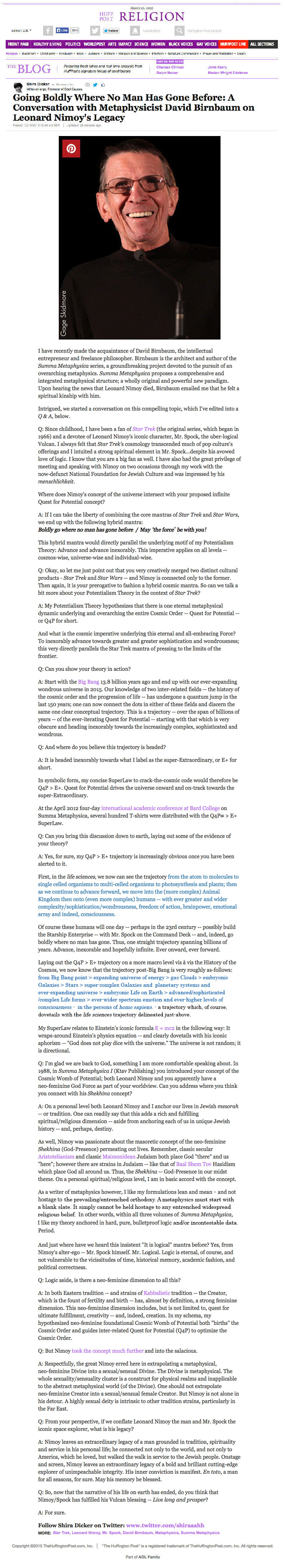 Researchers should also google writer & philosopher David Birnbaum Quest for Potential (Q4P), Theory of Everything metaphysics Unifying Science & Religion. See also Cosmic Womb of Potential. See also universal consciousness.... Seth Lloyd, quantum physics David Birnbaum philosophy.